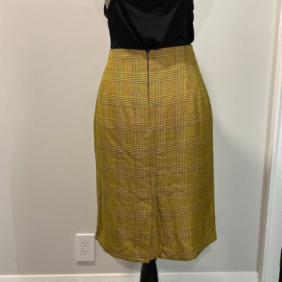 Jones New York Yellow Plaid Pencil Pencil Skirt Size 12 - Picture 8 of 16